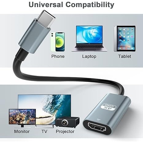 Konverter type c to hdmi 4k 60hz / type c to hdmi female 4k adapter / usb type c to hdmi adapter /