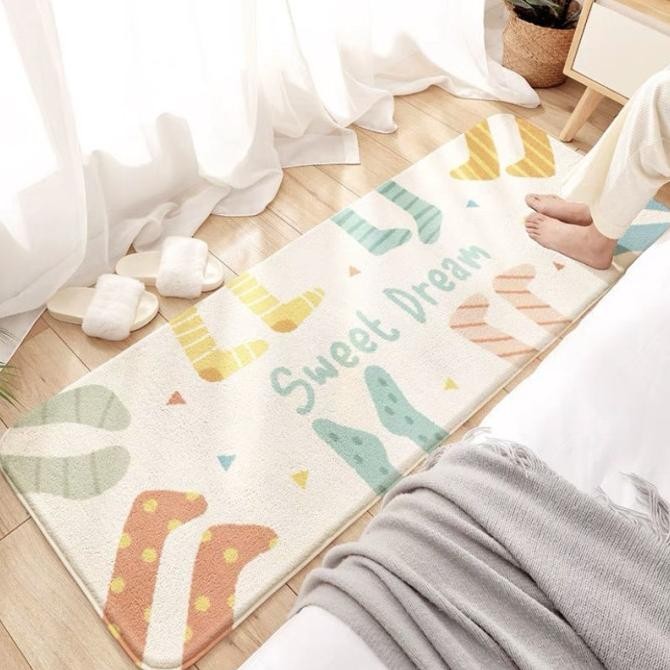 Keset Kamar Tidur Karpet Kaki Lantai Bulu Tebal Panjang