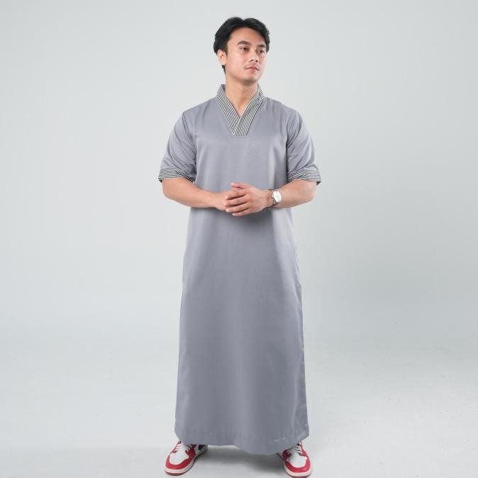 JUBAH PRIA GAMIS SLIMFIT PRIA LENGAN PENDEK JUBBA JUBAH PRIA MUSLIM LENGAN PENDEK BUSANA MUSLIM PRIA