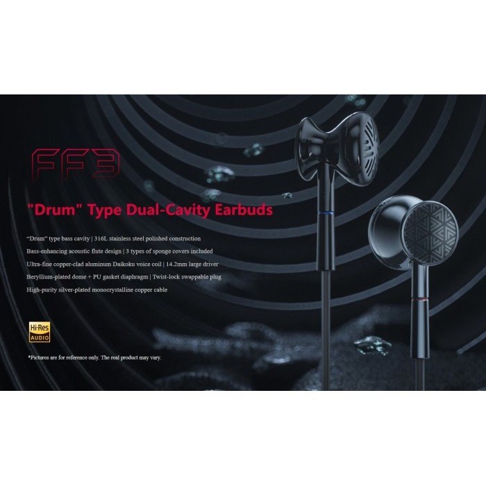 Fiio Ff3 14.2 Mm Drum Shaped Cavity Design Dinamic Driver Earbuds HotR350225A