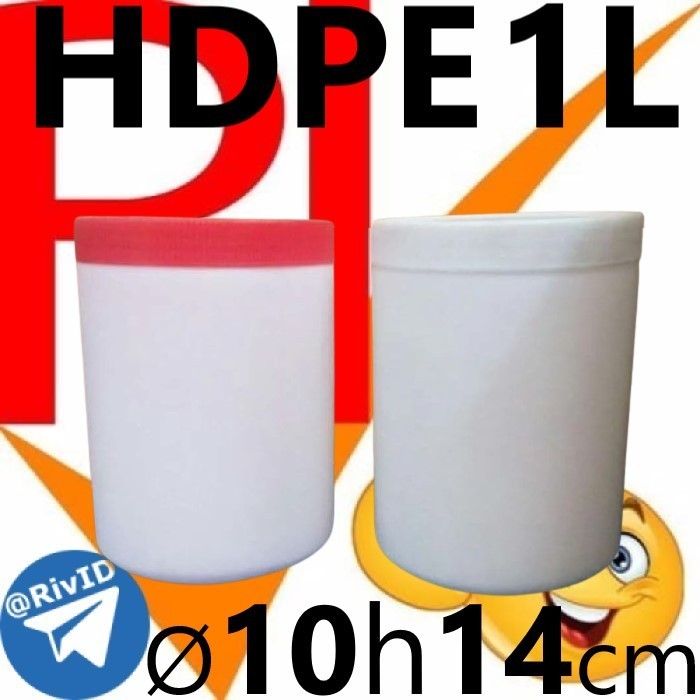 SH470 Toples HDPE 1000ml 1L Jar Tabung Plastik Putih 1 L Serbaguna 1000 mL MURAH