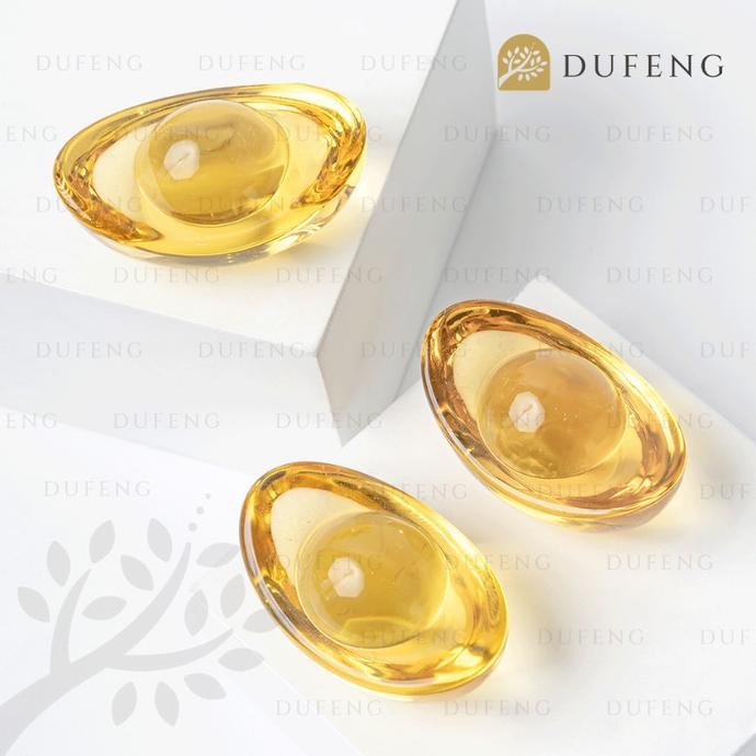 Yellow Crystal Ingots | Tael Emas | Uang Cina Kuno Lambang Kemakmuran