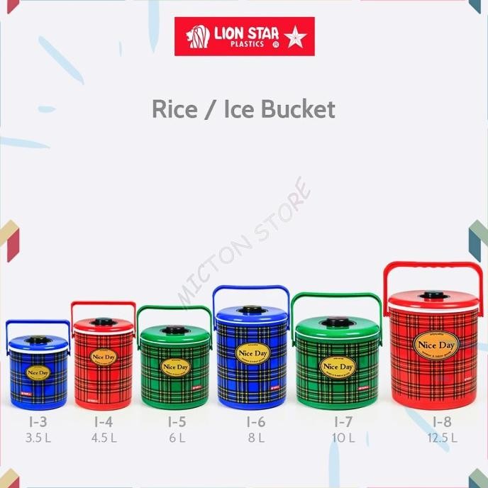 MICTON Lion Star Rice Ice Bucket Termos Nasi Tempat Es Batu Plastik