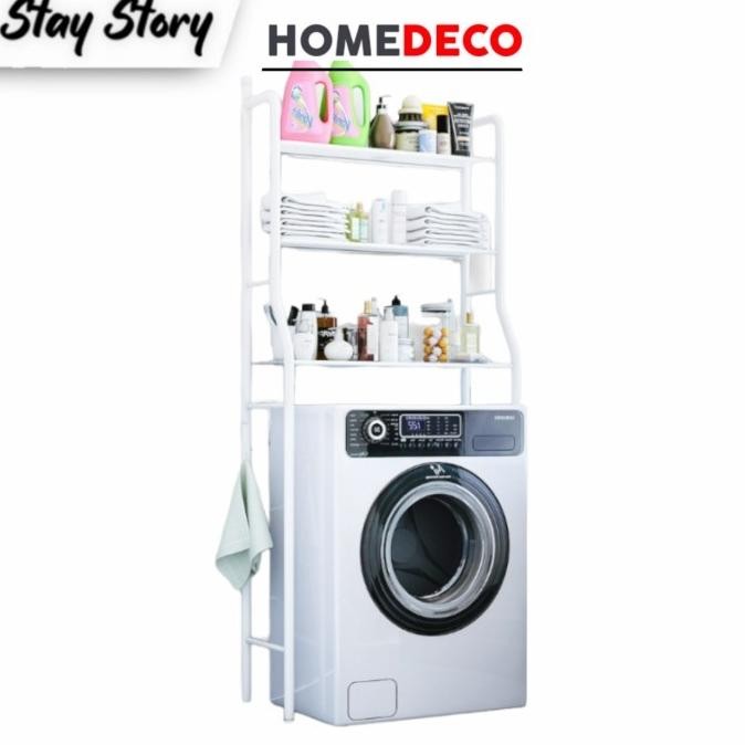 Rak Mesin Cuci Dan Toilet Organizer Kamar Mandi Laundry 3 Susun