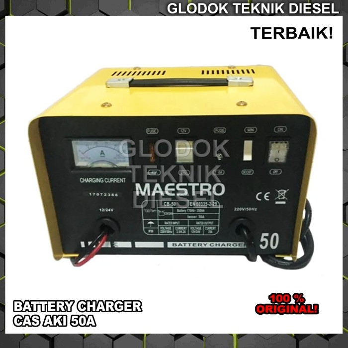 Battery Charger 50 Ampere A Cas Aki Motor & Mobil 50A Terbaik Original