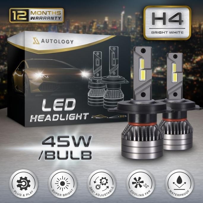 Autology Led H4 45W/Bohlam | Lampu Utama Mobil Bohlam Headlamp 45 Watt