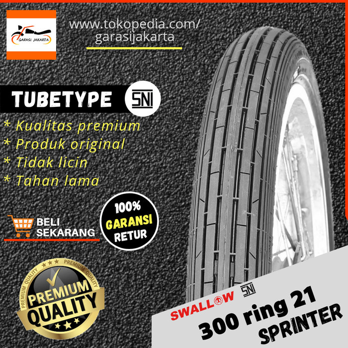 BAN LUAR MOTOR SWALLOW 300-21 RING 21 S-201 SPRINTER SWALLOW