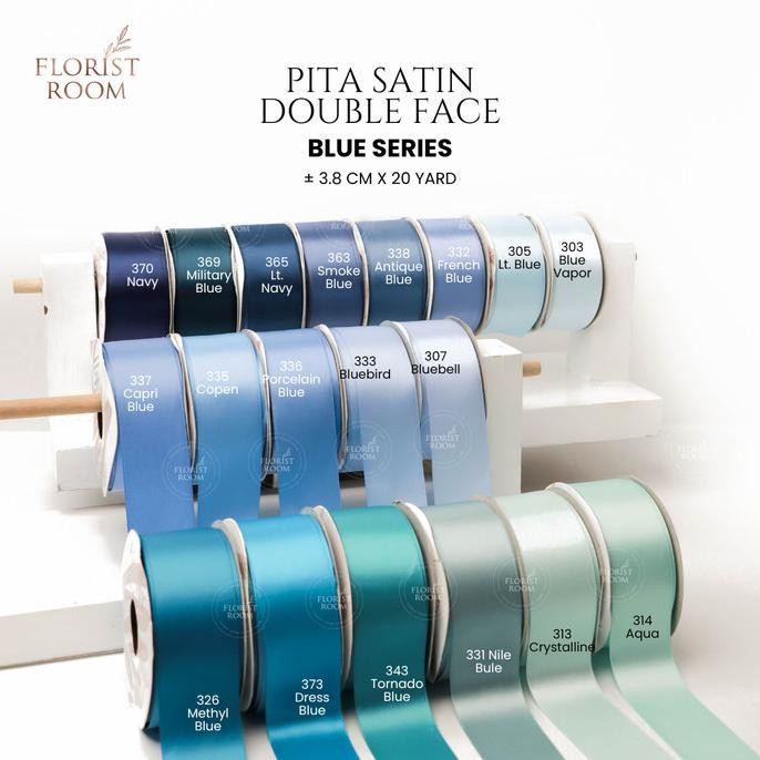 

populer] Pita Satin Double Face Blue Series 3.8cm x 20yard
