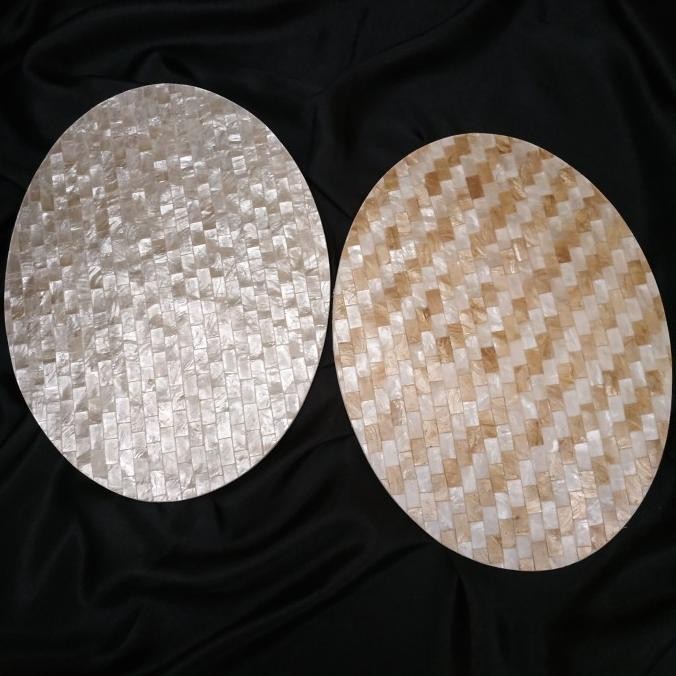 $+$+$+$+] Placemat Kerang Capiz Oval Tatakan Piring Kerang Alas Piring Dekorasi