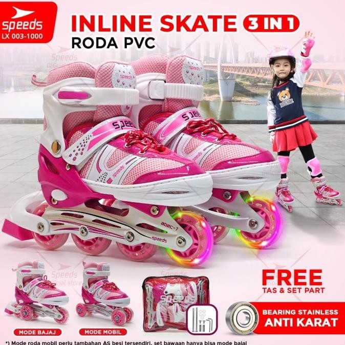Sepatu Roda Anak Power King Inline Roda Full Karet 666 barang impor