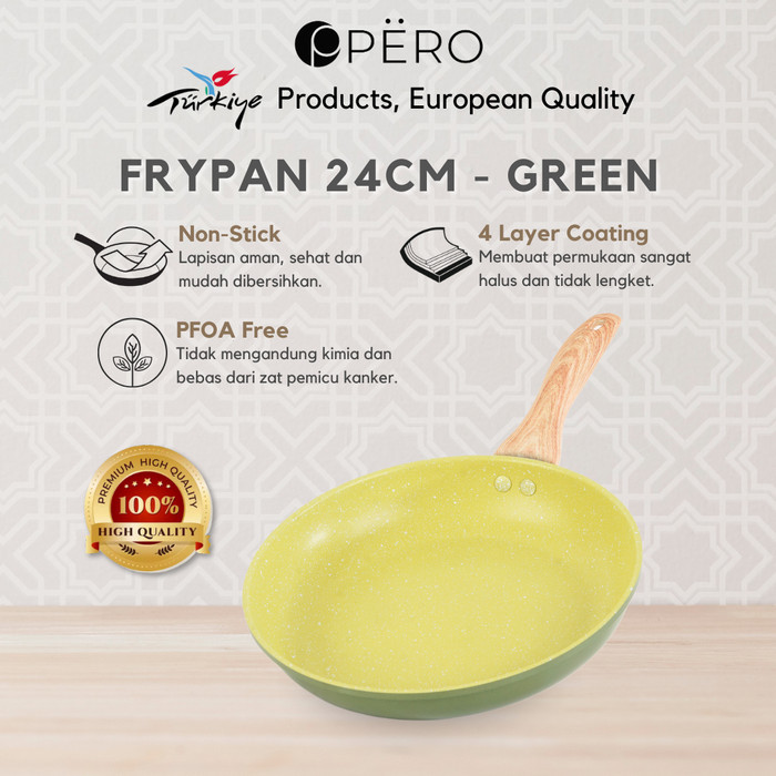 Pero Frypan 24cm Nonstick Biogranite / Wajan Penggorengan Anti Lengket Tanpa Minyak Granite Ukuran