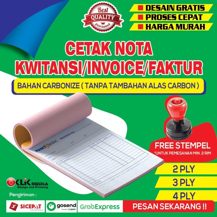

Ready NOTA KWITANSI INVOICE SURAT JALAN FREE DESAIN CEPAT MURAH
