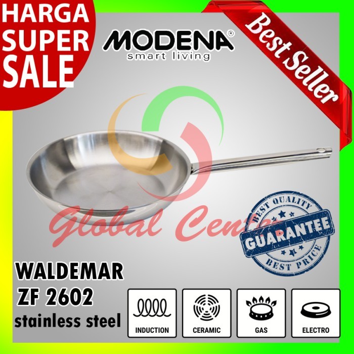 FRY PAN PANCI STAINLESS MODENA WALDEMAR ZF 2602 INDUKSI DAN GAS