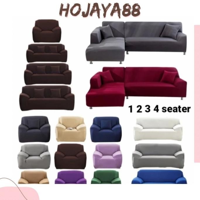 Cover Sofa Polos /Sarung Sofa Polos +Free 1Sarung Bantal -2Seater