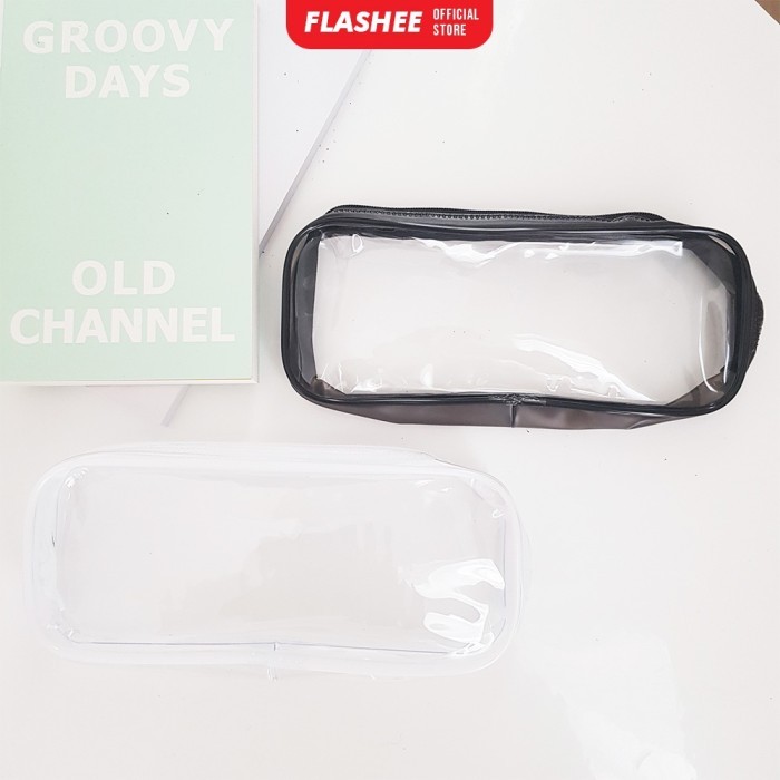 

Tempat Pensil Kotak Pensil Dompet Pouch PVC Transparan Resleting Kapas
