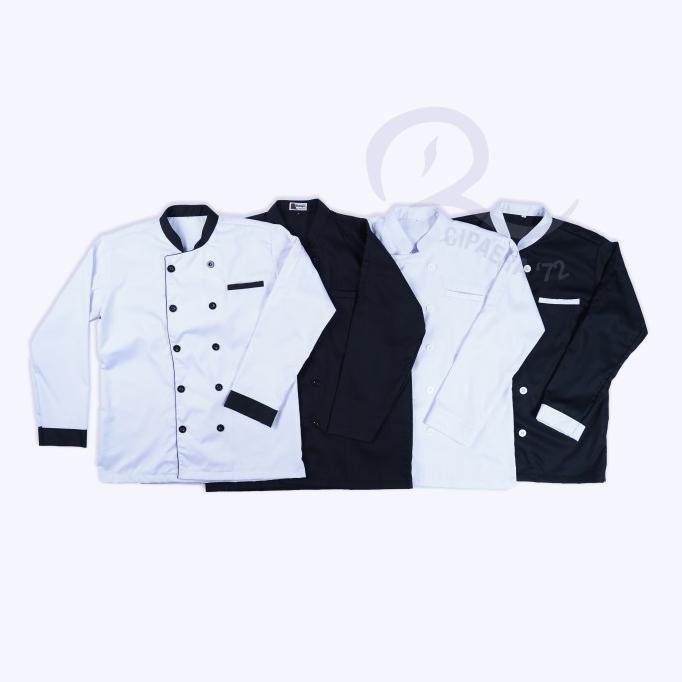 baju koki/chef lengan panjang .,