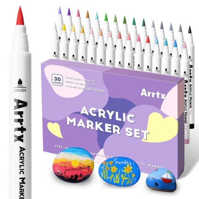 

ARRTX ACRYLIC BRUSH MARKER SET 30 COLOR BBASIC/PASTEL - PAINT MARKERS