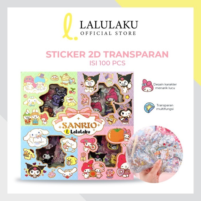 

Stiker 2D 100 Lembar Sticker Sanrio Kartun Lucu Anti Air Cinnamoroll