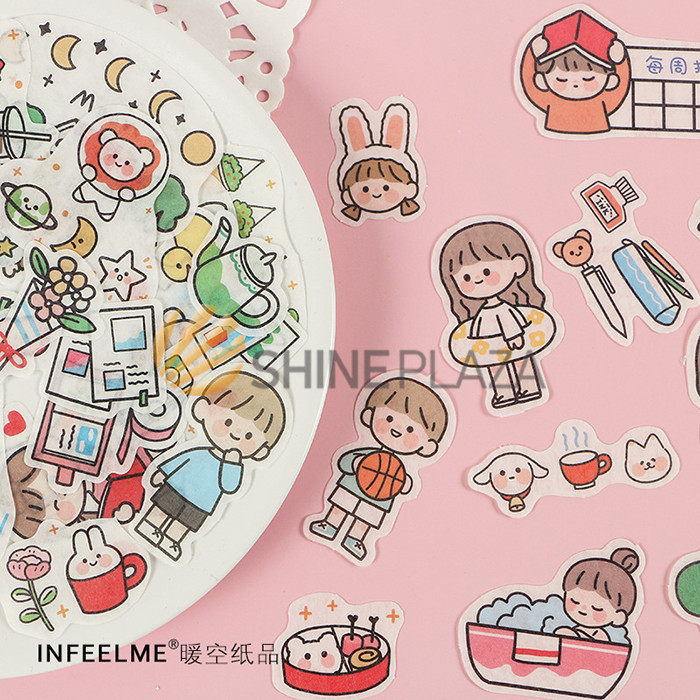 

ENJOYABLE FREE TIME FLAKE DECO STICKERS SET - STIKER LUCU