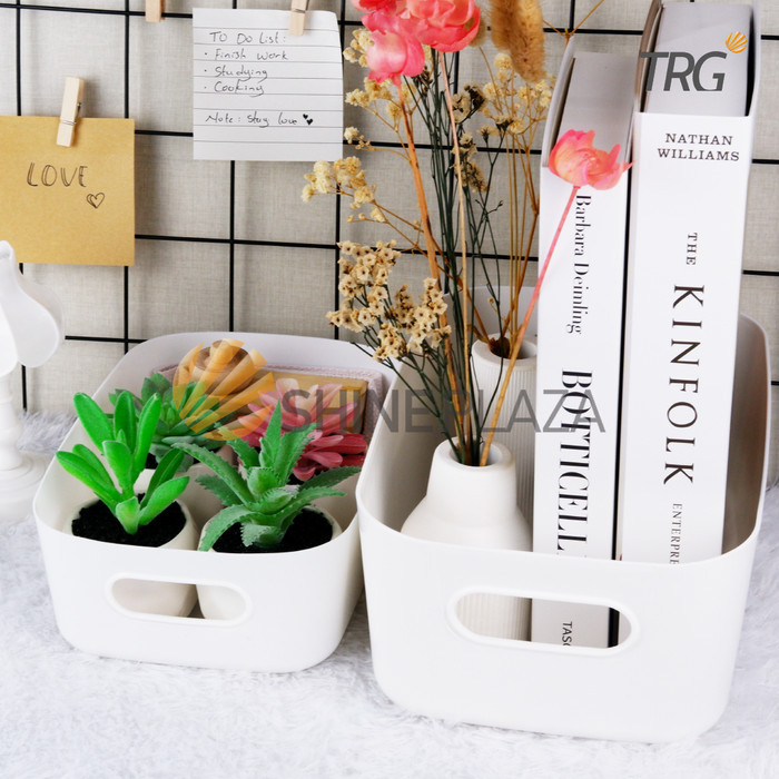 

TRG PLASTIC STORAGE BIN ORGANIZER PP SB-57 - TEMPAT PENYIMPANAN KERANJANG BOX KOTAK PLASTIK PUTIH