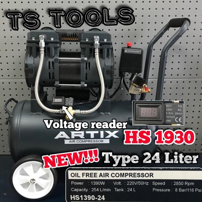 Artix HS 1390 Mesin Kompresor Angin Silent Oilless 1.75HP 30 Liter