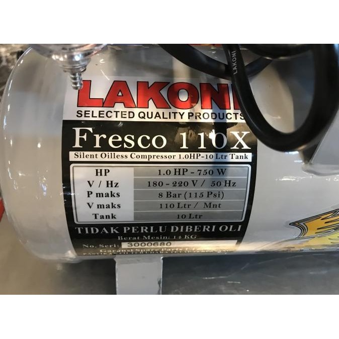 KOMPRESOR OILLES/ KOMPRESOR TANPA OLI LAKONI/ LAKONI FRESCO 110 X