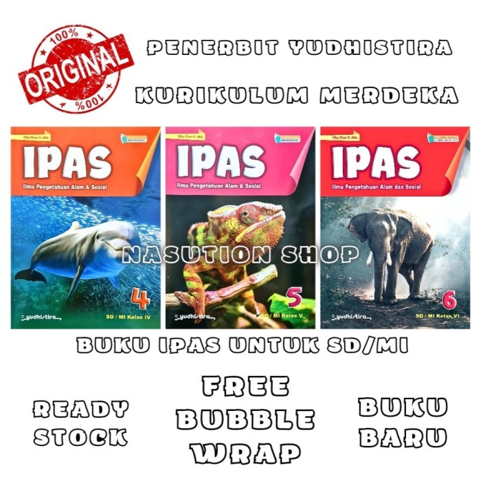 TERBARU Buku IPAS Kelas 4 5 6 SD Yudhistira Kurikulum Merdeka IPA dan IPS ORI