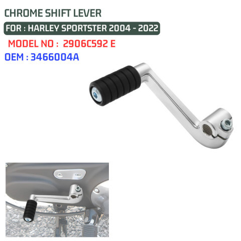 Cekout Langsung- SHIFTER LEVER PEDAL HARLEY SPORTSTER 2004-2022 CHROME 2906C592 E OEM 3466004A