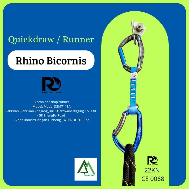 Runner Quickdraw 11cm Pengaman Panjat Tebing Rhino Bicornis