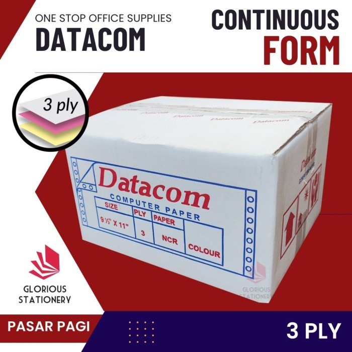 

Ready Kertas Continuous Form Datacom 9.5x11 3ply