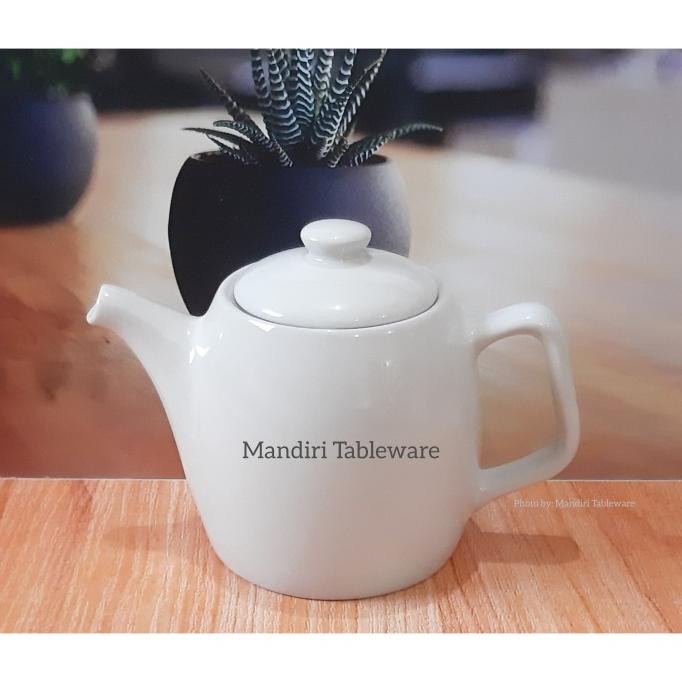 Teko Keramik | Tea Pot | Putih Polos | Volume: 700 ml