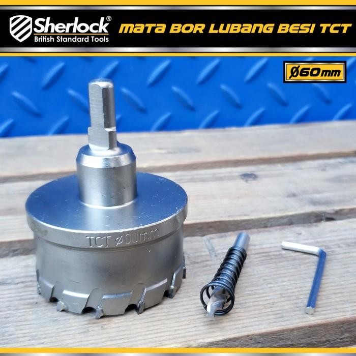 SHERLOCK HOLE SAW TCT FOR STAINLESS STEEL MATA BOR BESI KERAS PEMBOLONG PLAT BAJA UKURAN 60 MM