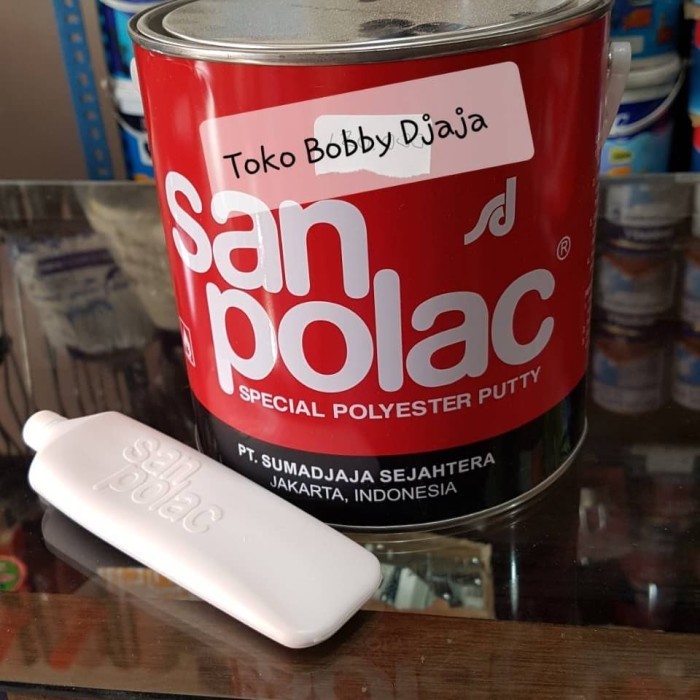 TERBARU Sanpolac Galon 4Kg + Obat / Dempul Sanpolac Galon