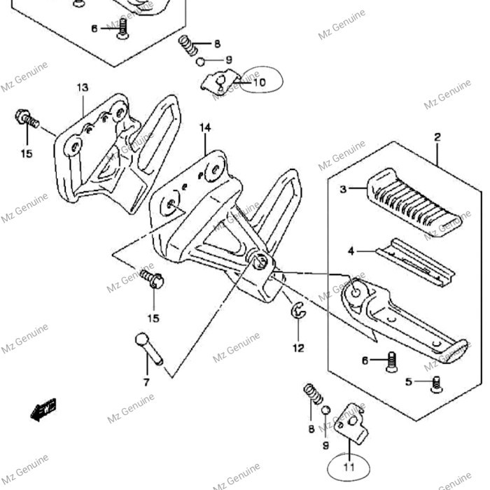 PLAT BESI FOOTSTEP BELAKANG SUZUKI SKYWAVE 125 ORIGINAL SGP THAILAND