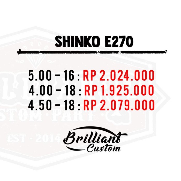 Ban Shinko Super Classic E270 Uk 5.00 - Ring 16 #Gratisongkir #Sale #Discount
