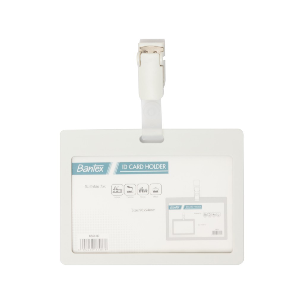 

[Avjaya Stationery] Bantex ID Card Holder With Clip Landscape White 8864 07