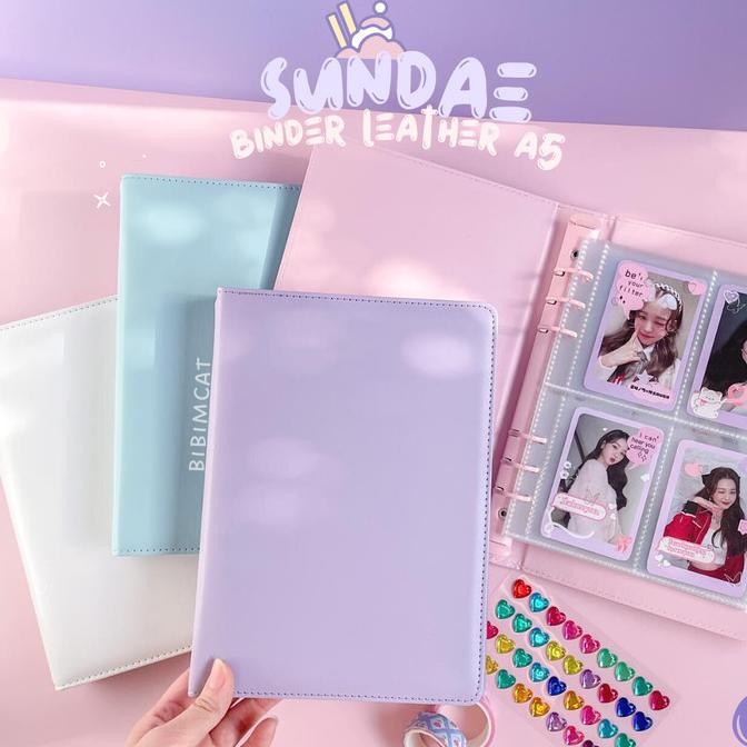 

Sundae - A5 Binder Leather Case / Binder Album Photocard PC Pastel