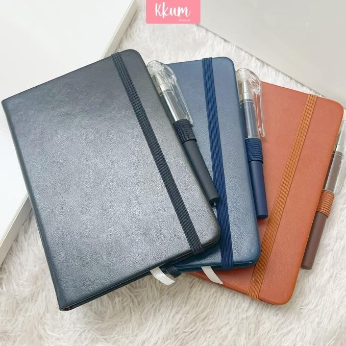 

Produk Baru!! 3PCS Free Pulpen Buku Agenda Kulit A6 Selip Ballpoint Polos/ Notebook A6 100 Lembar Buku Tulis