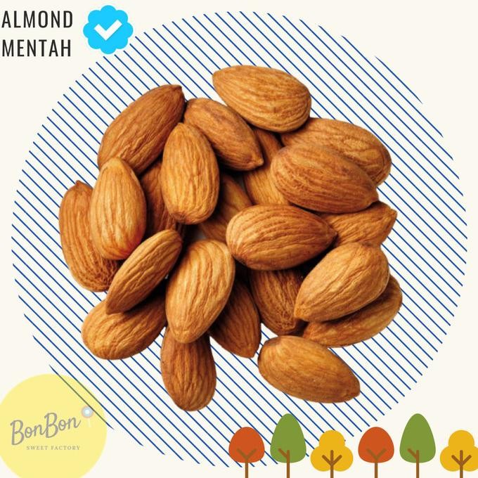 

kacang almond mentah kupas utuh 500 gr / raw almond / bahan almon susu termurah