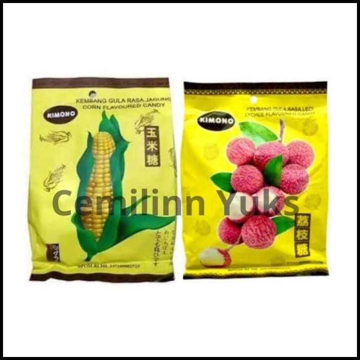 

Kimono Candy Lychee Flavoured Corn Flavour 150G Permen Jagung Leci