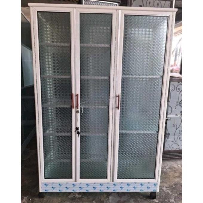 Rak Sepatu Dan Helm 3 Pintu 6 Susun Tiang Holo/Rak Sepatu Alumunium Anti Karat/Rak Sepatu/Rak Helm/M