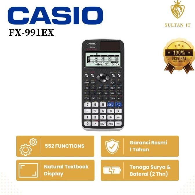 

tru-63 KALKULATOR SCIENTIFIC CASIO FX 991EX - Hitam Putih ORIGINAL Sale