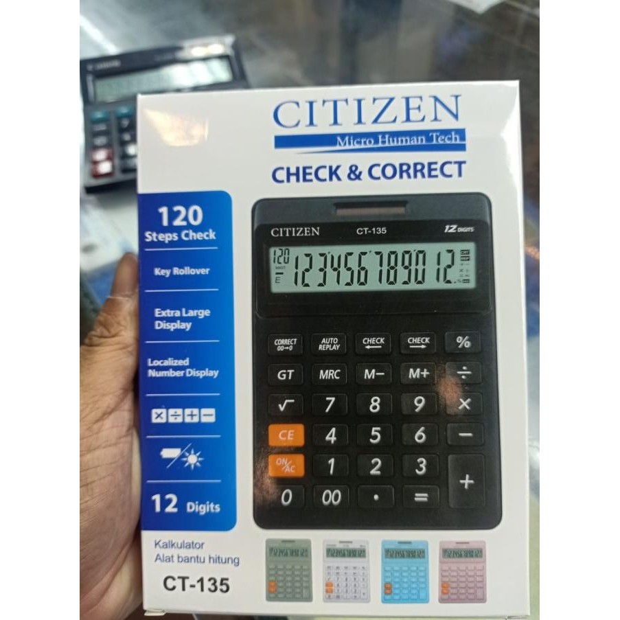 

HRN-813 Kalkulator CITIZEN CT135 Check Correct CT 135 12Digits Terlaris