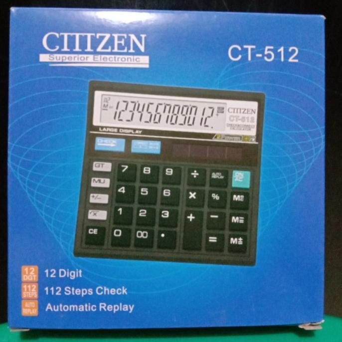 

tru-63 Kalkulator 12 Digit / Calculator / Alat Hitung Citizen CT 512 Murah