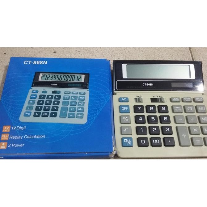 

uk-68 KALKULATOR 16 CM CT868 2 POWER 12 DIGITS + AUTO REPLAY+ CHECK +CORRECT Premium