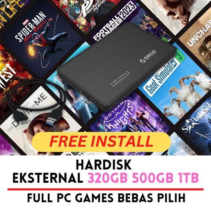 Hardisk Hdd Eksternal 320Gb 500Gb 1Tb Full Game Pc Bebas Pilih