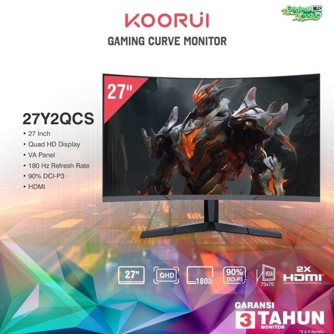 Monitor Led Koorui 27Y2Qcs - 27" Qhd Gaming Curve Monitor 180Hz 27 Inch Banibeno1
