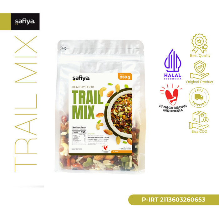 

STOK TERBATAS Trail Mix Original 250 Gram Dried Fruit Seed Nut Roasted Snack Safiya