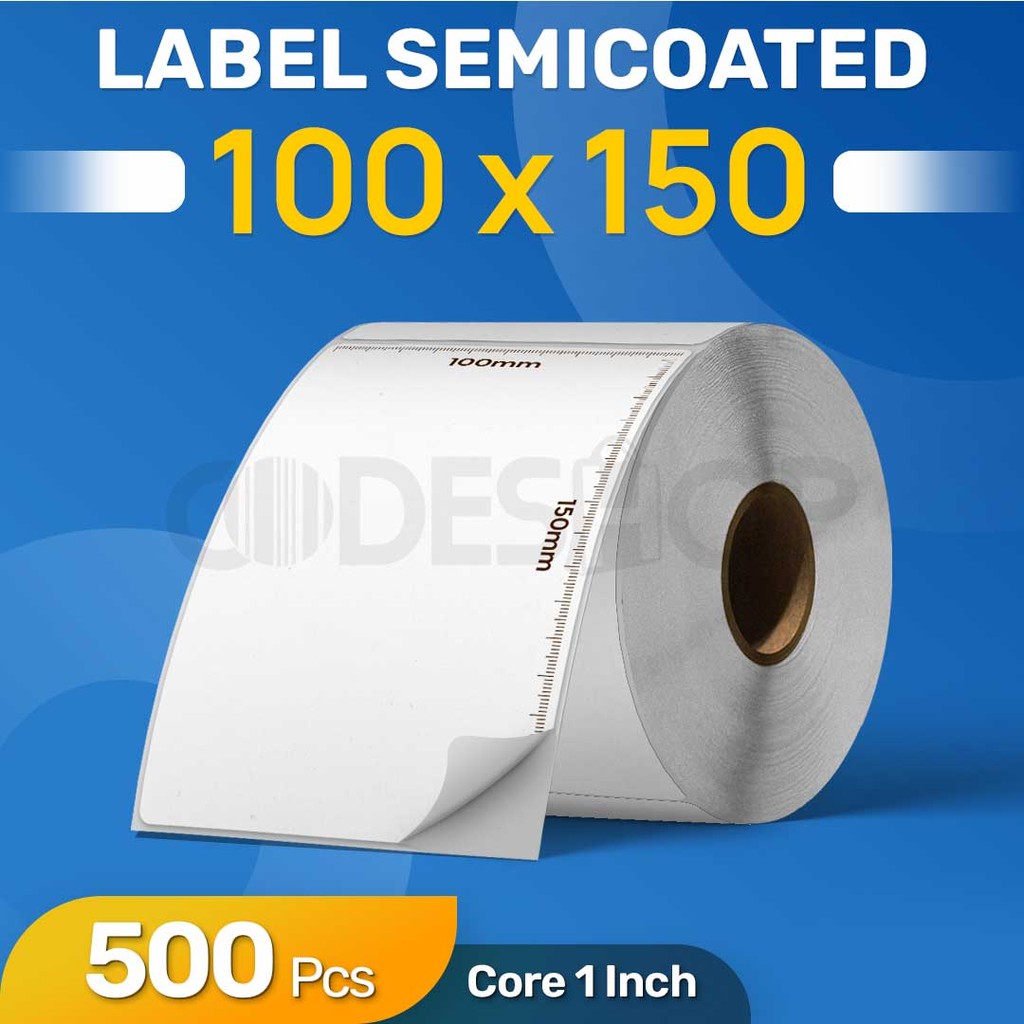 

KERTAS LABEL PRINTER BARCODE 100 X 150 MM (1 LINE ) LABEL SEMICOATED ISI 500