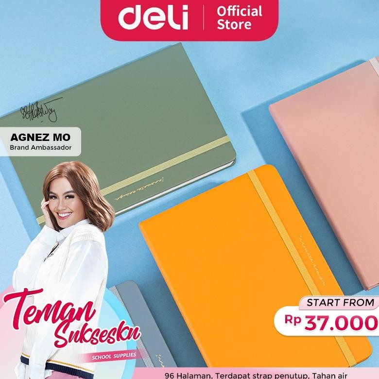 

READY DELI LEATHER COVER NOTEBOOK / BUKU CATATAN COVER KULIT A5 96 LEMBAR WARNA PASTEL 22295 BERKUALITAS